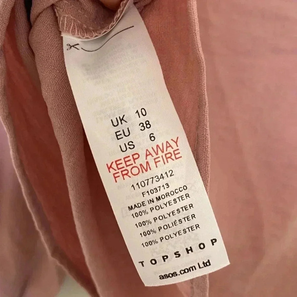 Topshop Womens Pink Large Collar Long Sleeve Ruffle Blouse - Picture 6 of 6